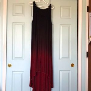 Torrid- high low black and maroon fade dress